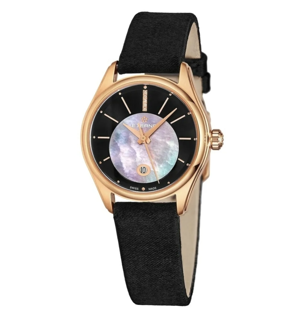 Eterna 2940-56-41-1357 Women's Avant-Garde Diamond Automatic Black Watch $2,250